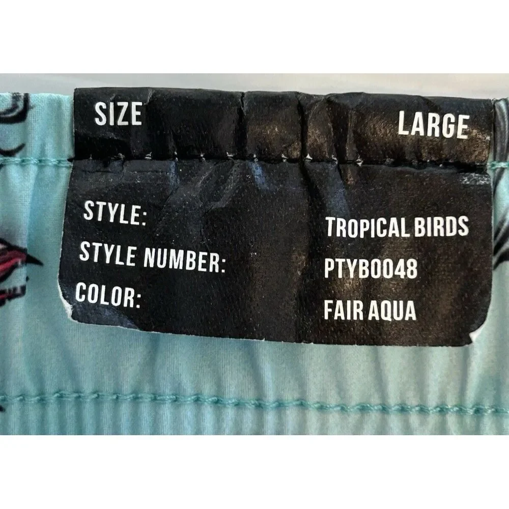 NWT Psycho Tuna Mens Large Tropical Bird Parrot Swim Trunks Board‎ Shorts